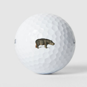 Realistic Hippo Illustration hippopotamus Golf Balls