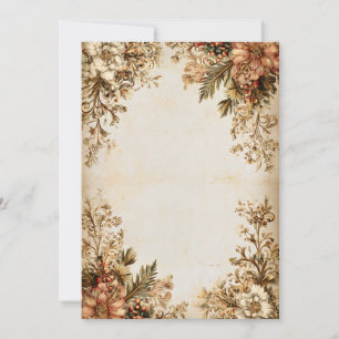 Realistic Holly Branch on Cream   Classic Holiday  Invitation