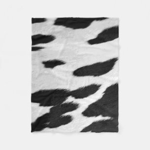 Realistic Holstein Cowhide Look Fleece Blanket