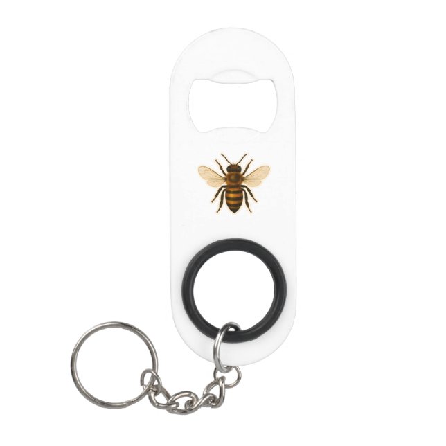 Realistic Honey Bee Design Keychain Bottle Opener (Front)