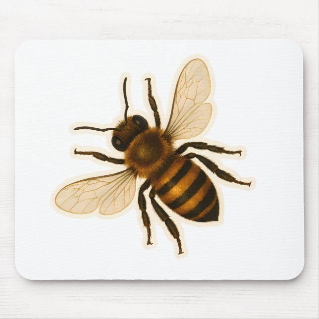 Realistic Honey Bee Design Mouse Pad (Front)