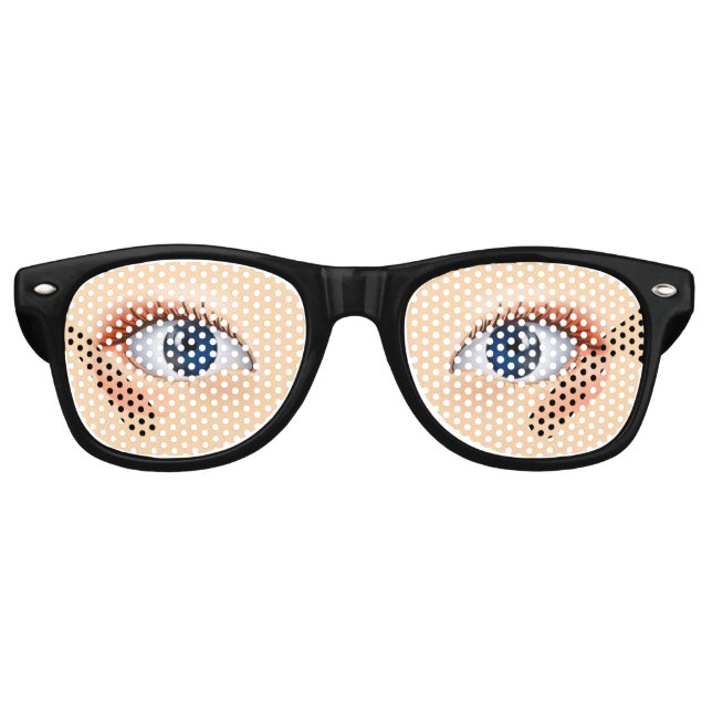 Realistic Human Eyes Lifelike Retro Sunglasses (Front)