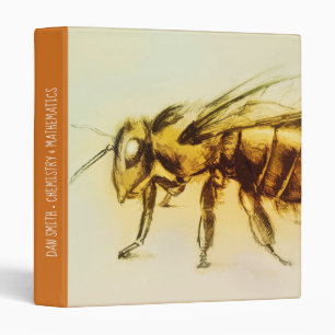 Realistic Insect Sketch, Yellow Hornet, Bee, Wasp Binder