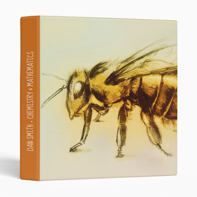 Realistic Insect Sketch, Yellow Hornet, Bee, Wasp Binder (Front/Spine)