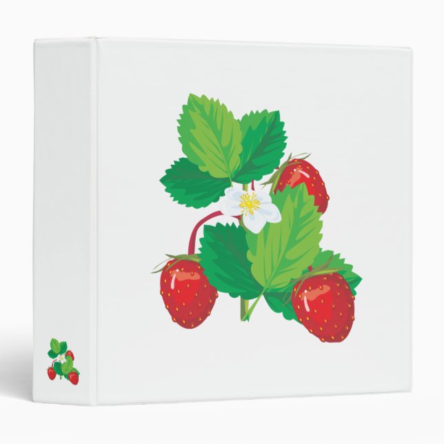 realistic juicy strawberries binder (Front/Spine)