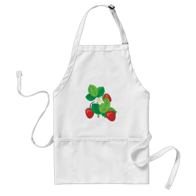 realistic juicy strawberries standard apron (Front)