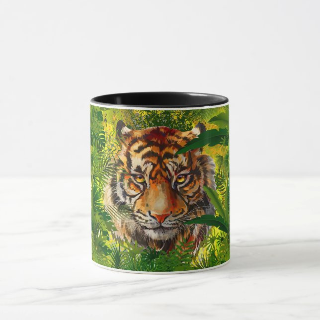 Realistic Jungle Tiger Coffee Mug - Tiger (Center)