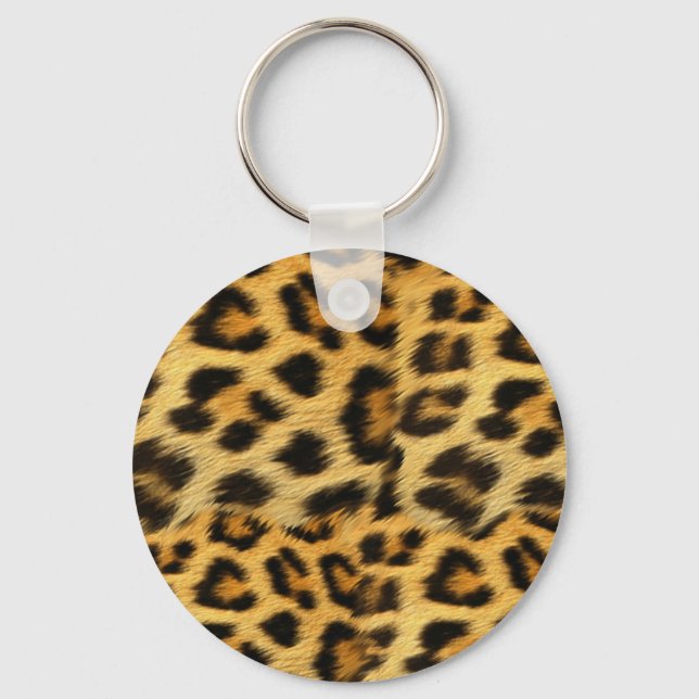 Realistic leopard fur print accessories - trendy keychain (Front)