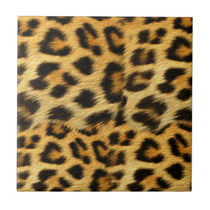 Realistic leopard fur print accessories - trendy tile