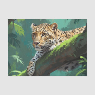 Realistic Leopard in Jungle Animal Art Tissue Paper