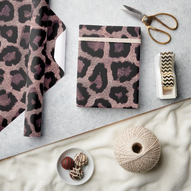Realistic leopard pattern, animal fur theme, cats wrapping paper (Crafts)