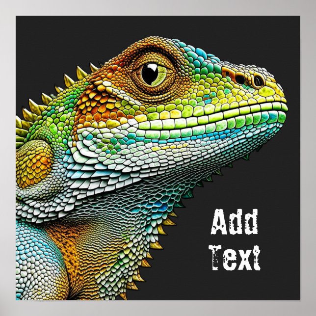 Realistic Lizard Iguana Personalized Poster (Front)