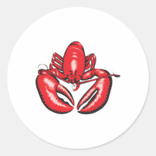 realistic lobster classic round sticker