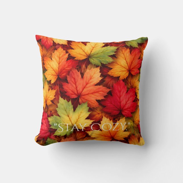 Realistic Maple Leaf Custom  Throw Pillow (Front)