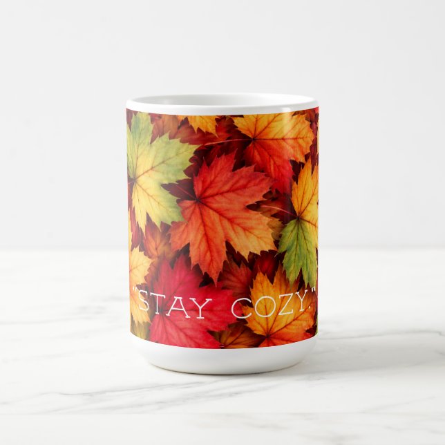 Realistic Maple Leaf Personalized Quote Autumn Mug (Center)