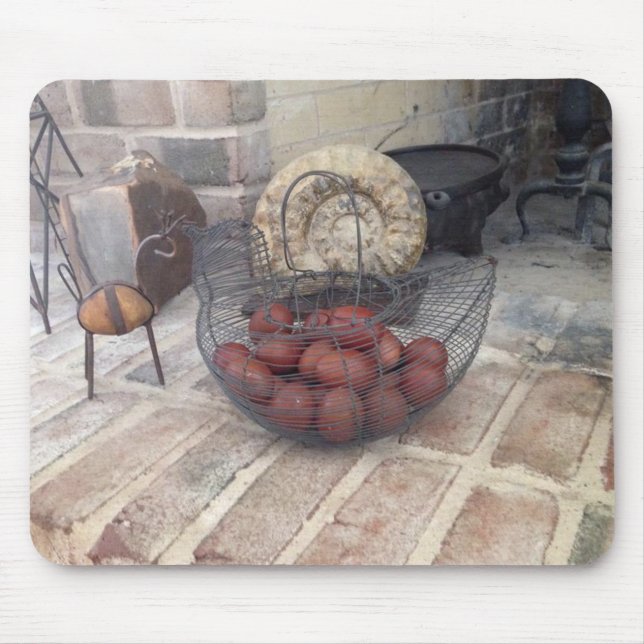 Realistic Marans Eggs In Basket Mousepad (Front)