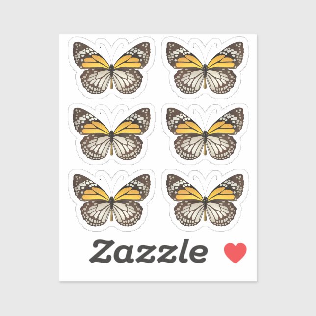 Realistic Monarch Butterfly Scrapbook stickers set (Sheet)