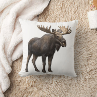 REALISTIC MOOSE DESIGN. SAMER BRASIL THROW PILLOW