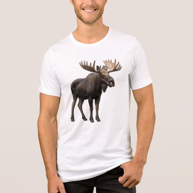 REALISTIC MOOSE DESIGN. SAMER BRASIL Tri-Blend SHIRT (Front)