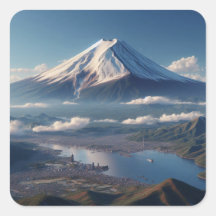 Realistic Mount Fuji landscape Japan Travel