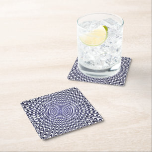 Realistic optical illusion square paper coaster
