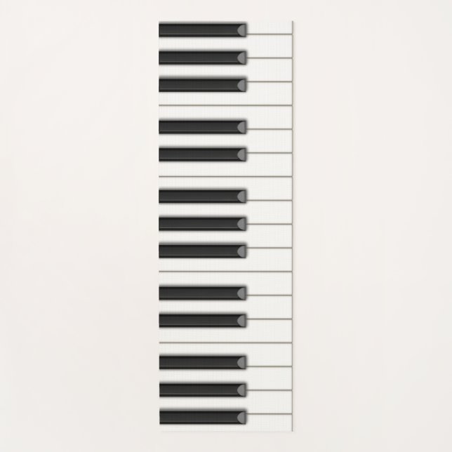 Realistic Oversized Piano Keys Personalizable Yoga Mat (Front)