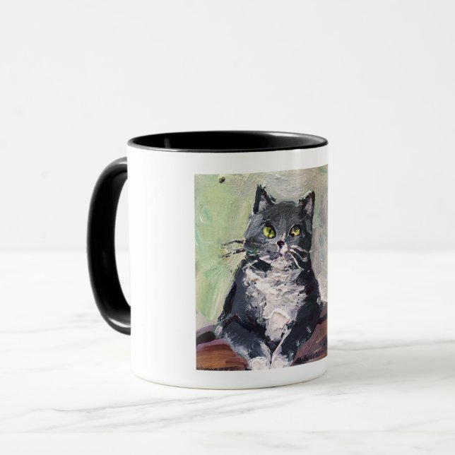 realistic painting, cat mug (Front Left)