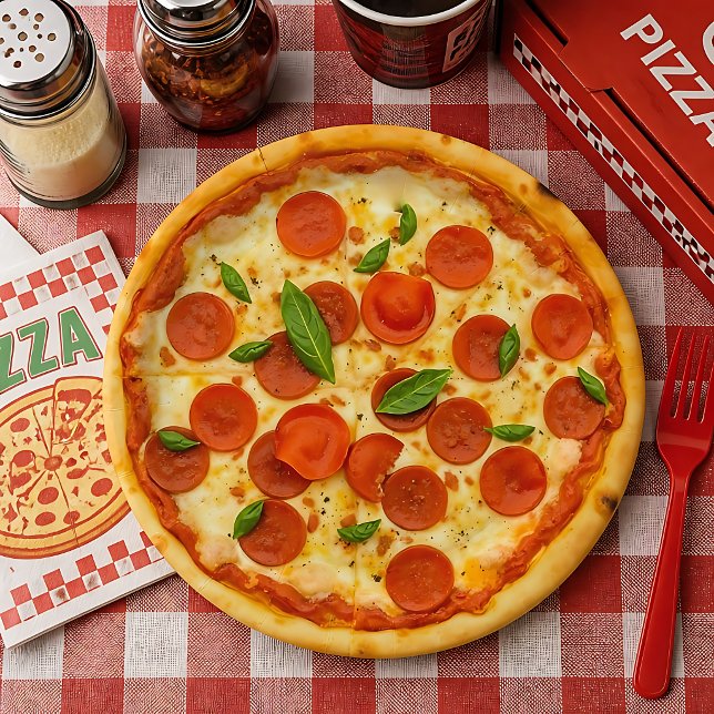 Realistic Pepperoni Pizza  Paper Plate (Creator Uploaded)