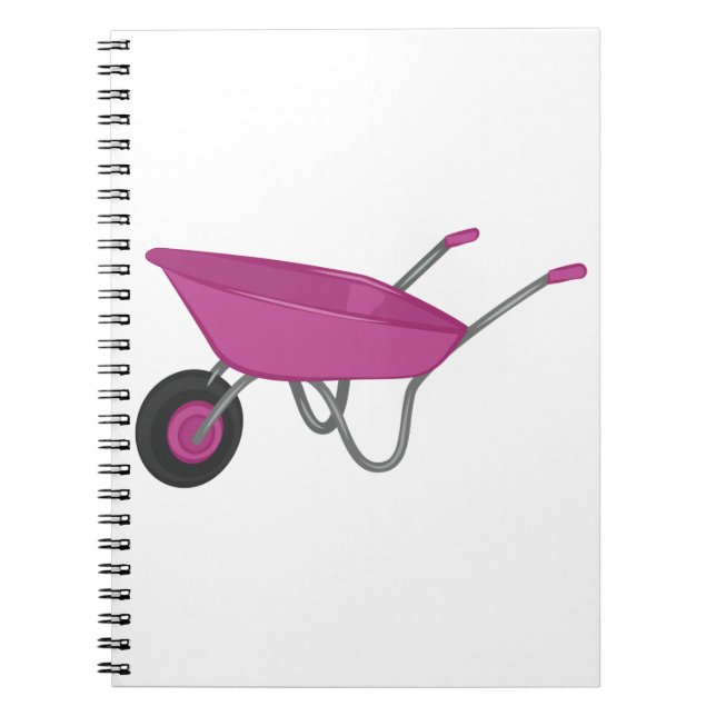 Realistic Purple Wheelbarrow Notebook (Front)