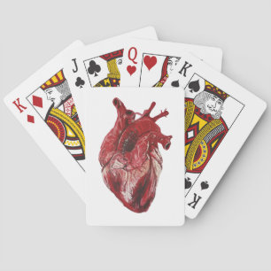 Realistic Red Heart Playing Cards