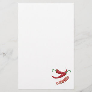 realistic red hot chili peppers graphic food desig stationery