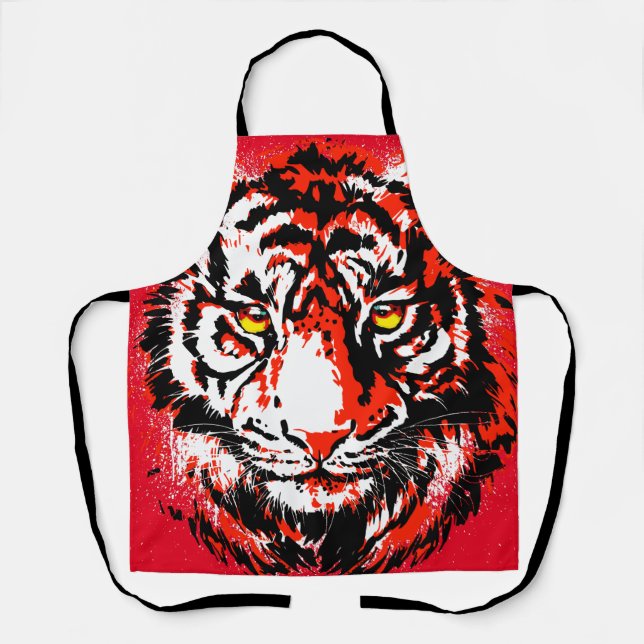 Realistic Red Tiger Apron (Front)