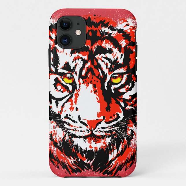 Realistic  Red Tiger Head Case-Mate iPhone Case (Back)