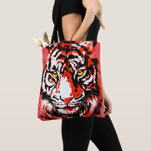 Realistic Red Tiger Head - Tiger Tote Bag