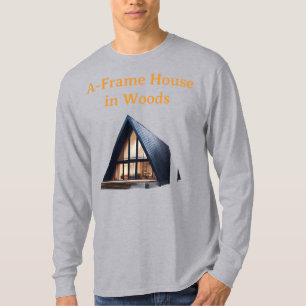 Realistic Small A-Frame House in Woods – Modern Ru T-Shirt