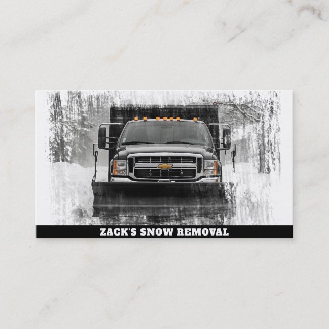 *~* Realistic Snow Removal Snow Truck AP74 Business Card (Front)