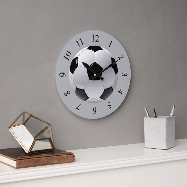 Realistic Soccer Ball Large Clock (Office)
