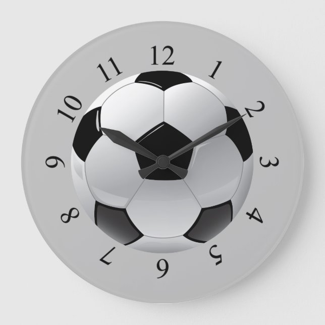 Realistic Soccer Ball Large Clock (Front)