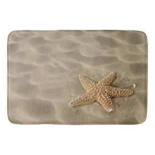 Realistic Soft Beach Sand with Starfish Bath Mat