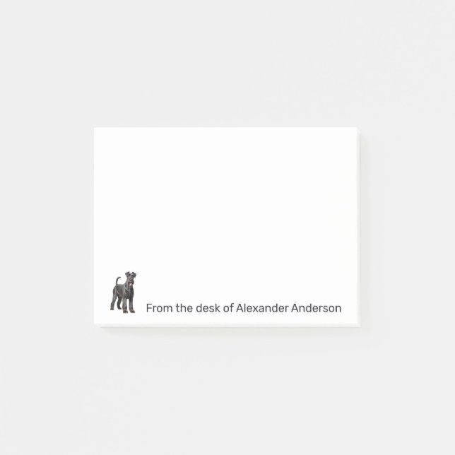 Realistic Standard Schnauzer Personalize Notes (Front)