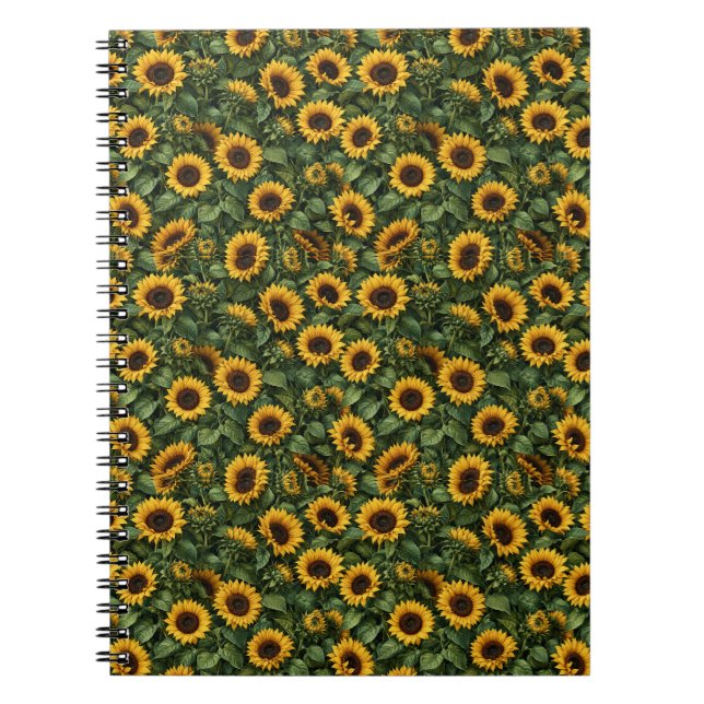 Realistic Sunflower Botanical Art Notebook (Front)