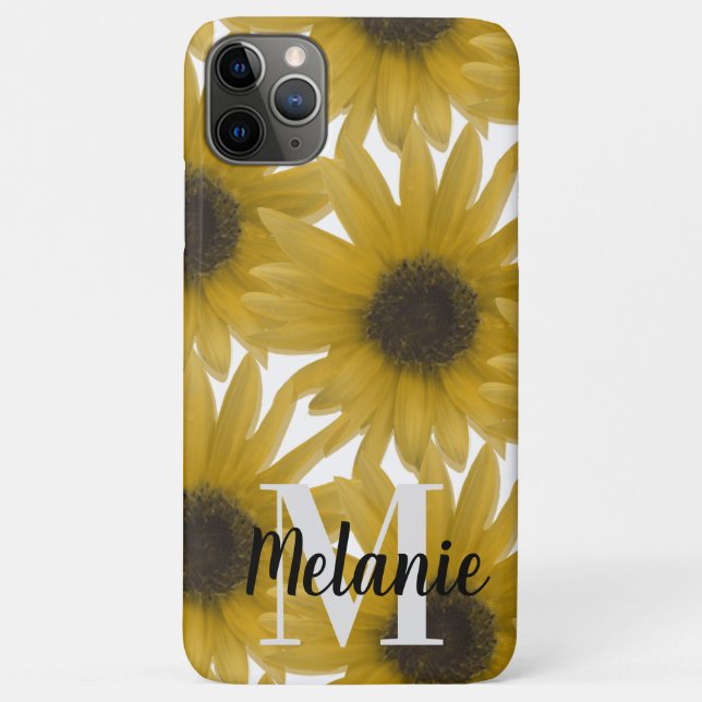 Realistic Sunflower Garden Custom Monogram Case-Mate iPhone Case (Back)
