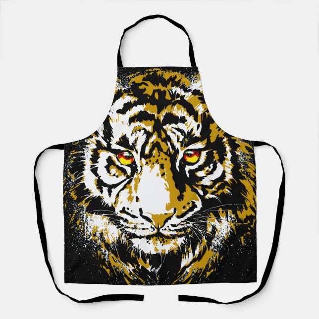 Realistic Tiger - Cool Tiger Head Drawing Apron (Front)