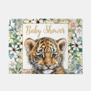 Realistic Tiger Cub Gender Neutral Baby Shower Doormat