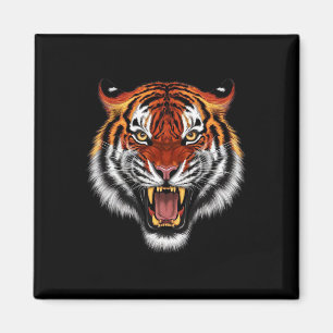Realistic Tiger Roaring Face Animal Lovers Magnet