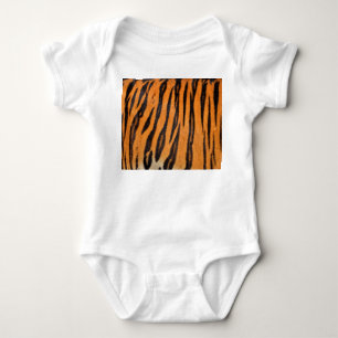 Realistic tiger skin texture. baby bodysuit
