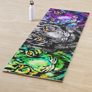 Realistic Tiger Yoga Mat Green - Wildlife Big Cats