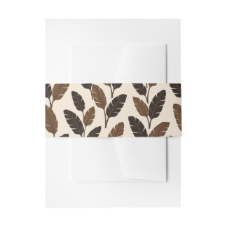Realistic Tropical Banana Leaves Pattern   Invitation Belly Band
