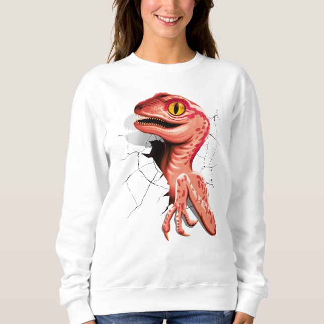 Realistic Velociraptor Dinosaur Hatching Sweatshirt (Front)