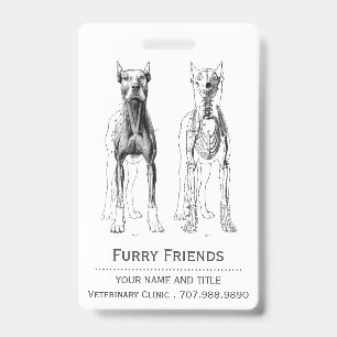 Realistic Veterinarian Anatomical Dogs Badge